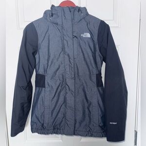The North Face Two-Tone Black and Navy Hooded Rain Shell